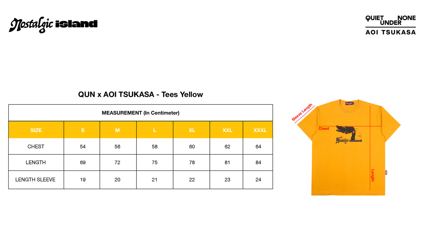 QUIET UNDER NONE X TSUKASA NOSTALGIC TEES YELLOW