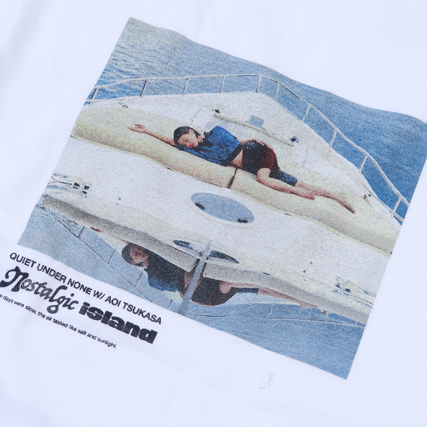 QUIET UNDER NONE X TSUKASA NOSTALGIC TEES WHITE