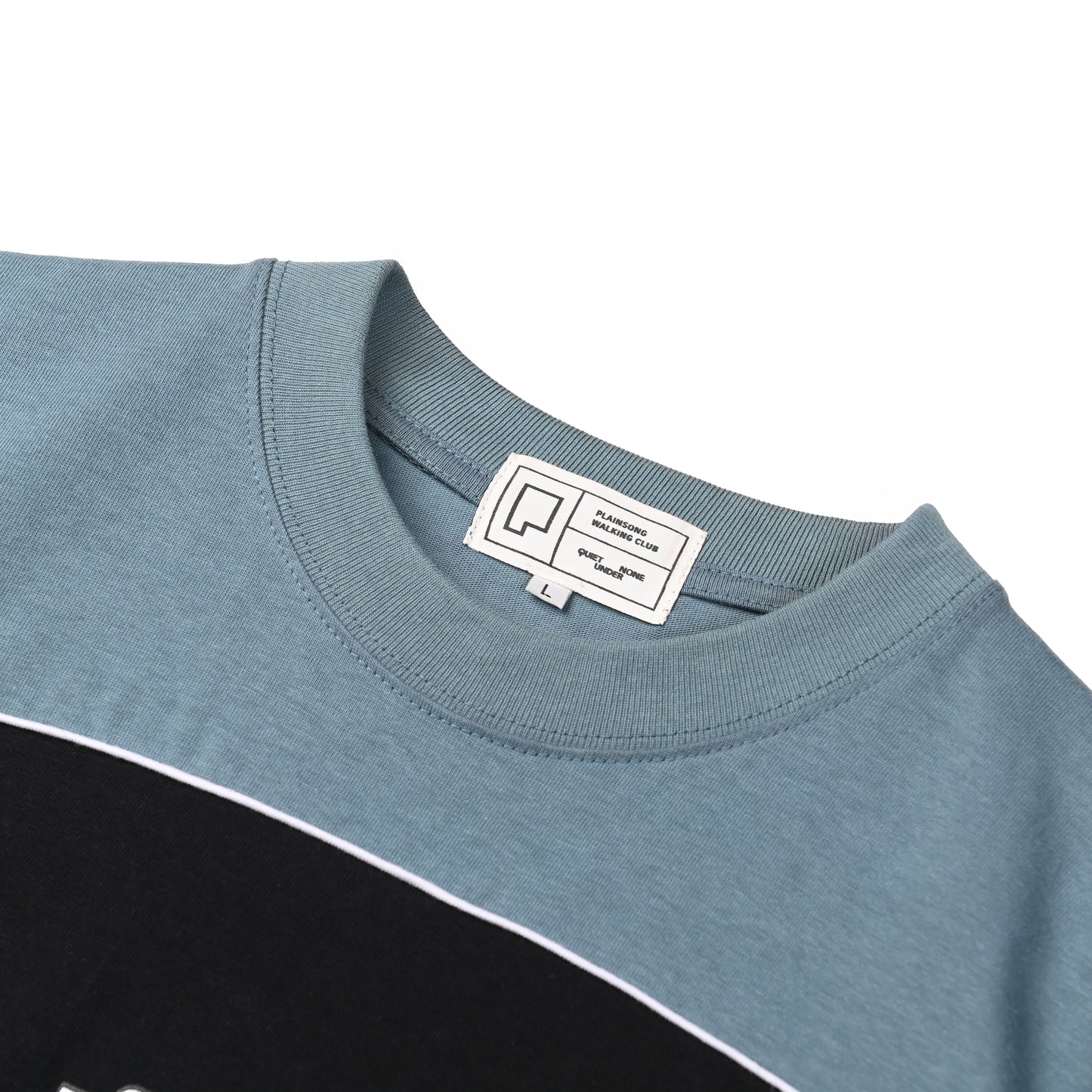 QUIET UNDER NONE X PLAINSONG WALKING CLUB - BLUE BLACK LIST TEE