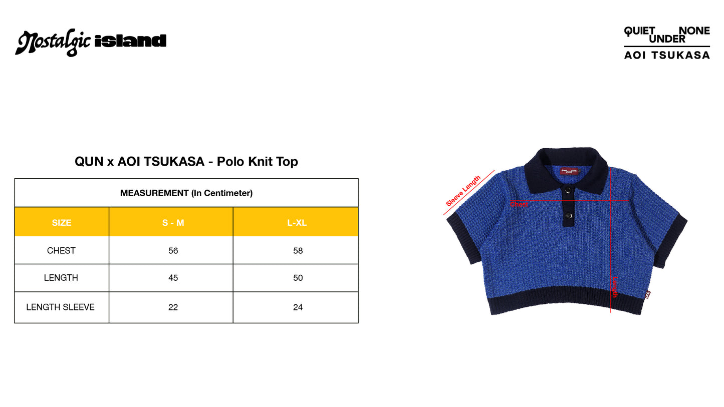QUIET UNDER NONE X TSUKASA POLO CROP KNIT